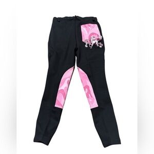 Ovation Black Pink Camo Riding Breeches Girl’s Size 14 New with tags